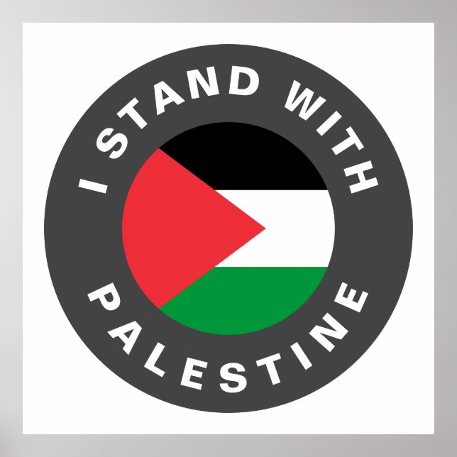 Poster I Stand with Palestine flag texte personnalisé (Devant)