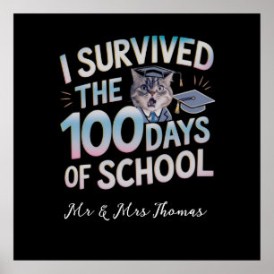 Poster I Survived the 100 Days of School - Celebrate 100