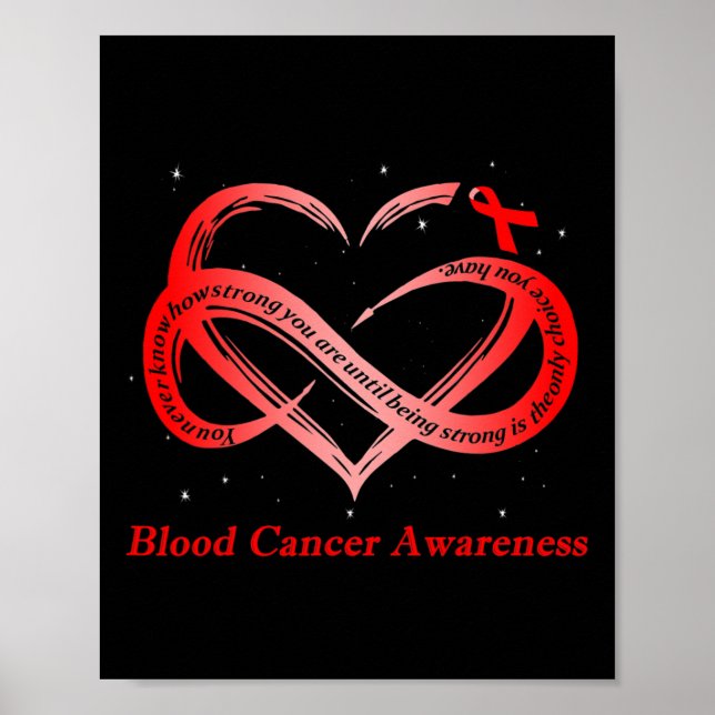 Poster I Wear Red For Blood Cancer Awareness Warrior  (Devant)