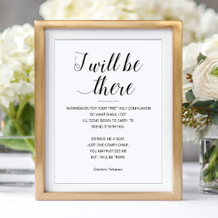 Poster I Will Be There Memorial First Holy Communion