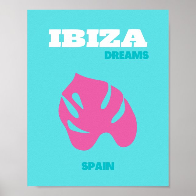 Poster Ibiza, Espagne, Art Voyage, Preppy Room (Devant)