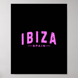 Poster Ibiza Espagne Îles Learic Vacances Été Plage