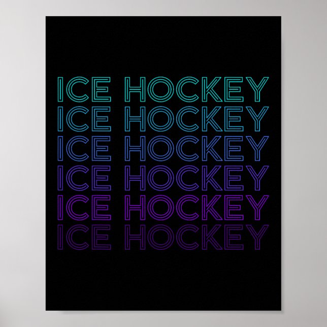 Poster Ice Hockey Retro  (Devant)