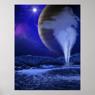 Poster Ice Plume Jupiter Moon Europa Concept Art
