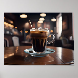 Poster Iced Americano en verre transparent