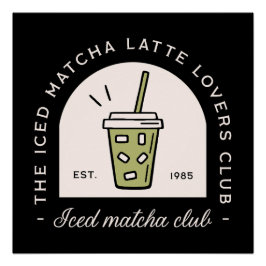 Poster Iced matcha latte amoureux club filles esthétique