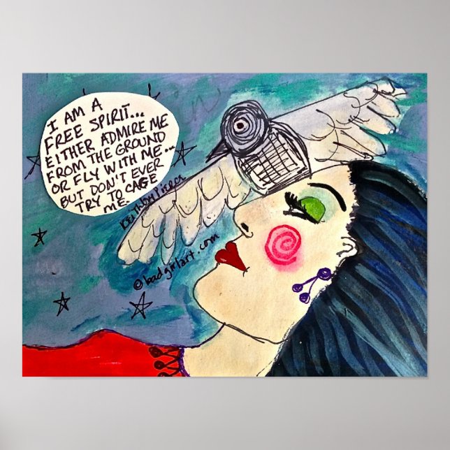 POSTER - ICH BIN EIN KOSTENLOSES SPIRIT. (Vorne)