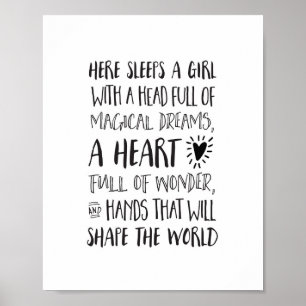 Poster Ici coule une fille avec une tête pleine de rêves