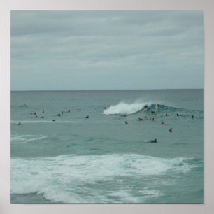 Poster ICI IL VIENT L'affiche de surf