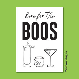 Poster Ici pour le Boos Bar Cart Sign