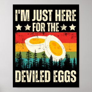 Poster Ici pour les œufs farcis humour foodie amateurs de