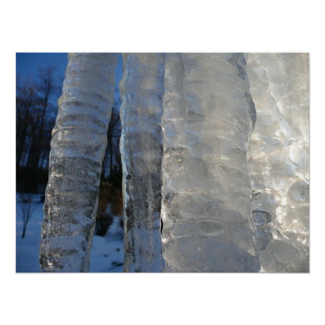 Poster Icicles Abstrait Blue Winter Photographie (Devant)
