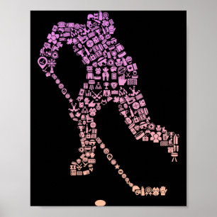 Poster Icône de joueuse de hockey Équipement de joueuse d