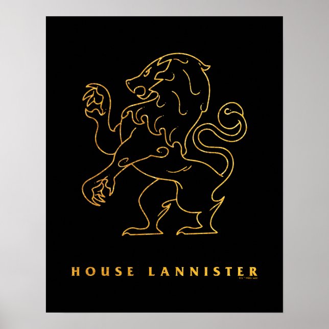Poster Icône de la maison Lannister (Devant)