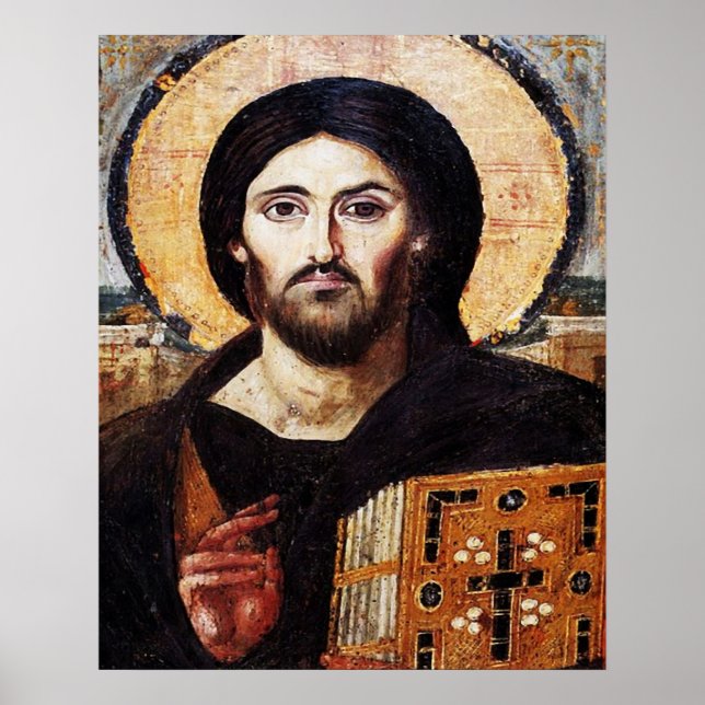 Poster Icône de Pantocrate Jésus Christ (Devant)