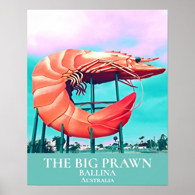 Poster Icône de voyage Big Prawn Ballina Australie (Devant)
