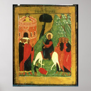 Poster Icône dépeignant l'entrée du Christ dans Jérusalem