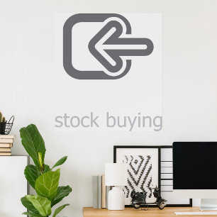 Poster Icône financière moderne d'achat d'actions minimal
