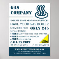 Icône gaz, ingénieur gaz et publicité des fourniss