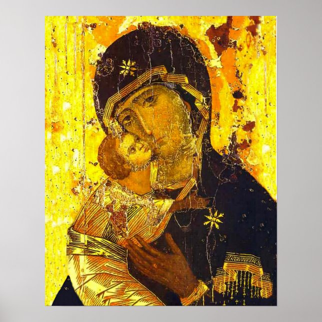 Poster Icône Notre Dame de Vladimir Vierge Marie (Devant)