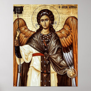 Poster Icône orthodoxe chrétienne de l'archange Gabriel