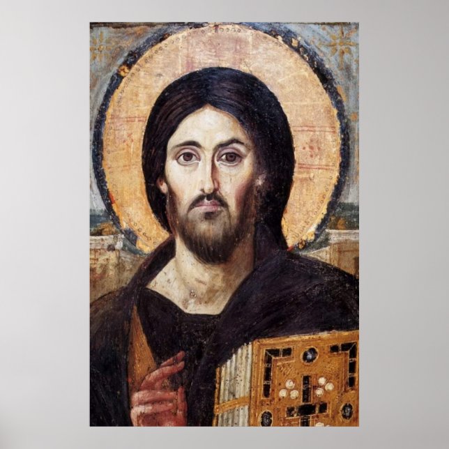 Poster Icône orthodoxe de notre Sauveur Jésus Christ (Devant)