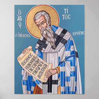 Poster Icône orthodoxe de Saint Tite des Soixante-dix