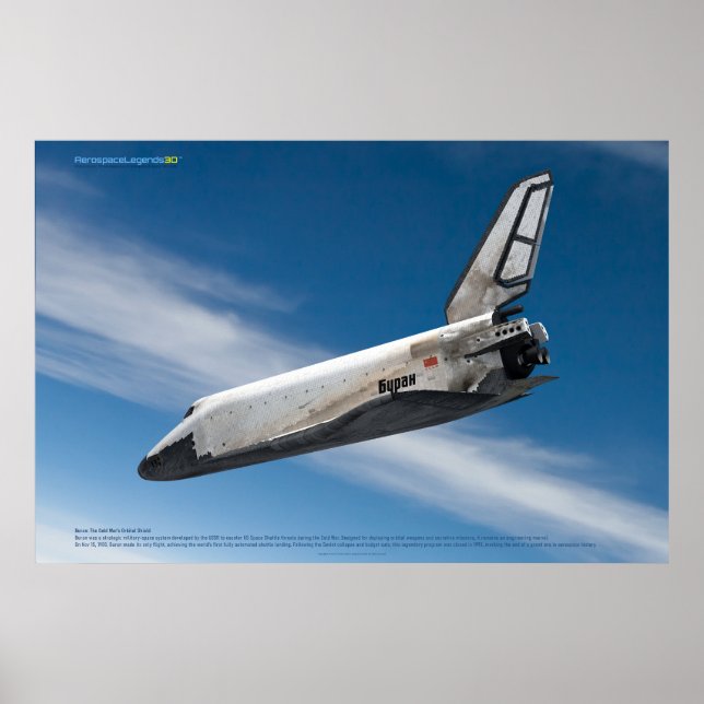 Poster Icône spatiale soviétique : rentrée de Bourane (Devant)