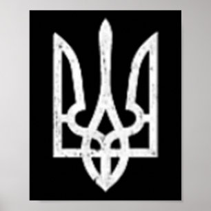 Poster Icône ukrainienne Tryzub - Trident d'Ukraine 