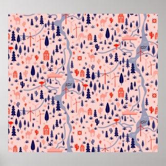 Poster Icônes australiennes, motif décoratif sans soudure
