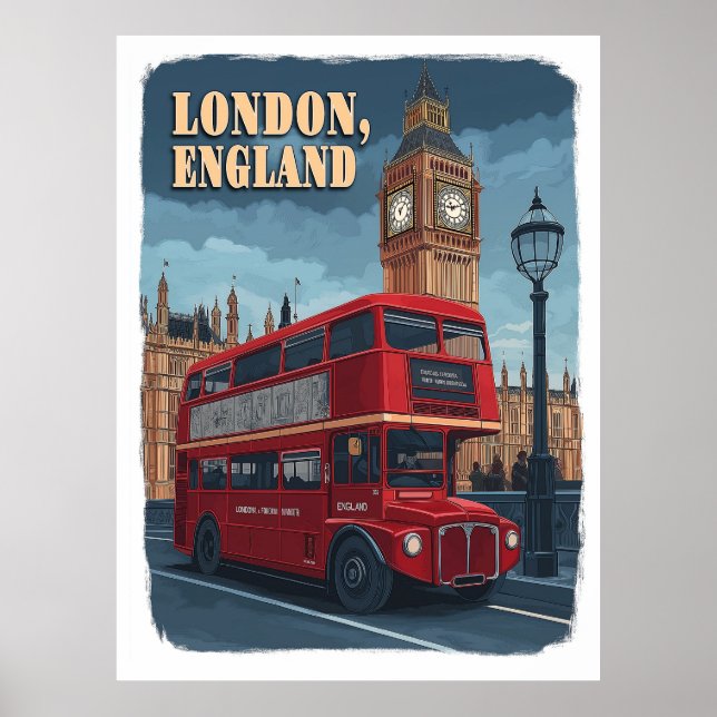 Poster Iconic Londres : Un Vintage voyage (Devant)