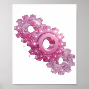 Poster ICONS EN PINK GLITTER Rose Clair