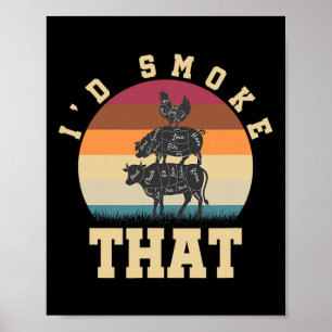 Poster Id Fumée Amusante Viande De Porc Lover Bbq Gif