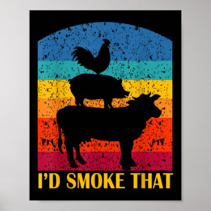 Poster Id Fumer ça - Drôle barbecue Retro Grilling