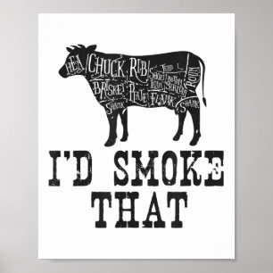 Poster Id Fumer Cette Vache - Vêtements Grillmasters Pour