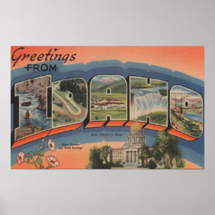 Poster Idaho (Capitale Nationale/Fleur) - Grande Lettre