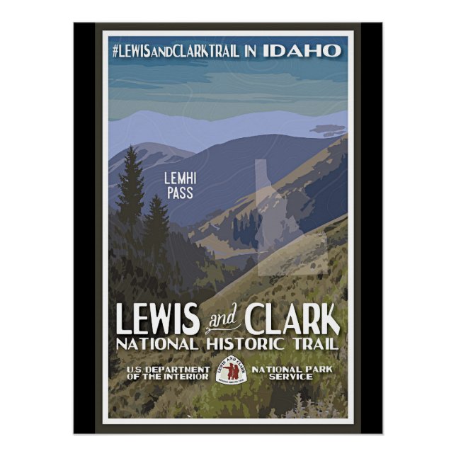 Poster Idaho. Lewis & Clark Trail, (Devant)