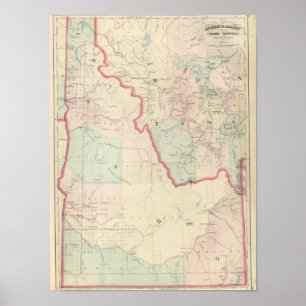 Poster Idaho, partie occidentale du Montana