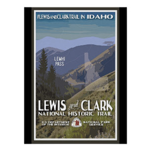 Poster Idaho. Sentier Lewis & Clark,