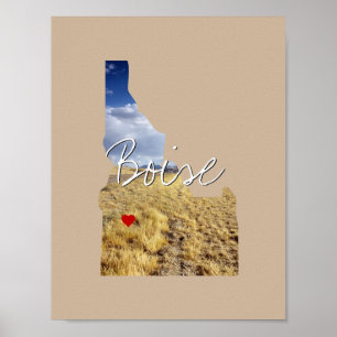 Poster Idaho State Photo insert and town name