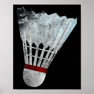 Poster Idée cadeau tee shirt volant de badminton joueur
