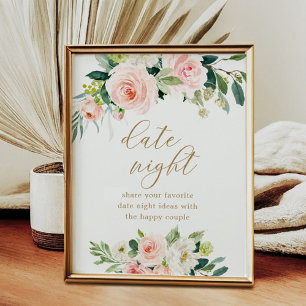 Poster Idée de pancarte de soirée de mariage floral