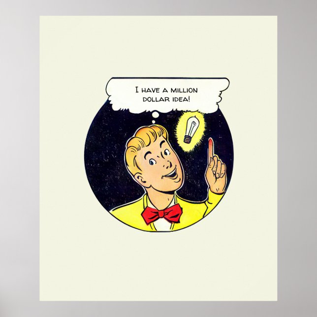 Poster Idée en millions de dollars Votre texte Retro Comi (Devant)
