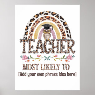 Poster Idées Cadeaux 🎓 Enseignant : Les Plus Susceptible