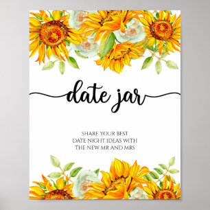 Poster Idées de la nuit du tournesol. Jeu de la mariée du