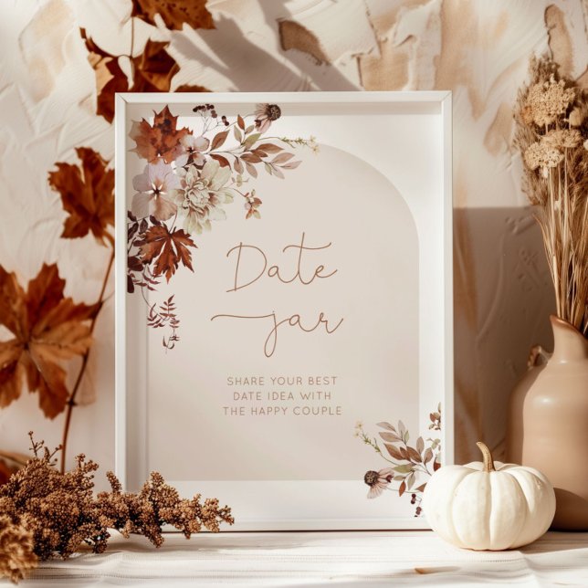 Poster Idées de soirée d'automne. Boho automne Pot de dat (Créateur téléchargé)
