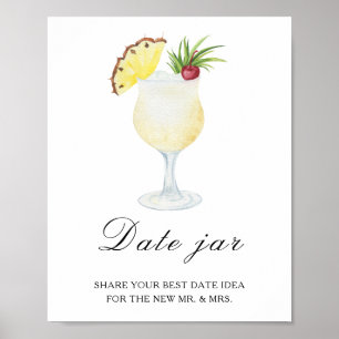 Poster Idées de soirée de mariage tropical cocktail - nui