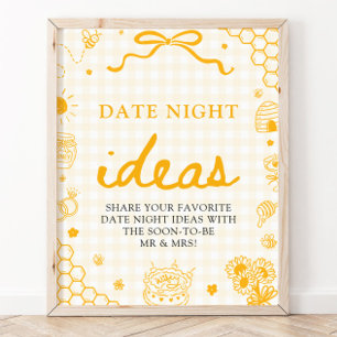 Poster Idées de soirée en amoureux abeille miel gingham j