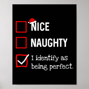 Poster Identifié comme parfait plaisir liste de Noël méch