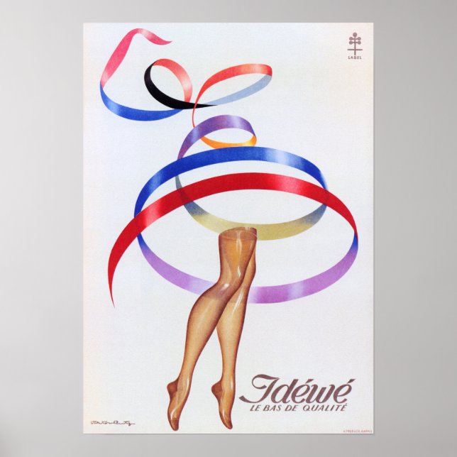 Poster IDEWE Femmes Stocker Hosiery Français Mode Advert (Devant)